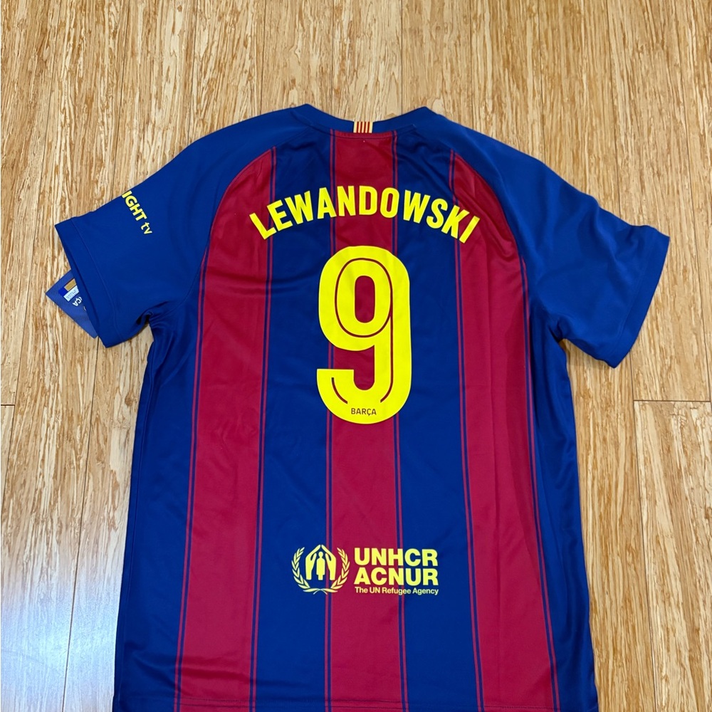 FC Barcelona Kids Lewandowski #9 Home Jersey - Blue & Red